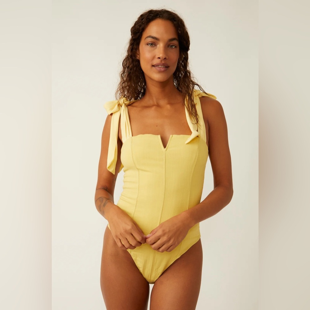 Free People Lola Tie-Strap Bodysuit Size Small